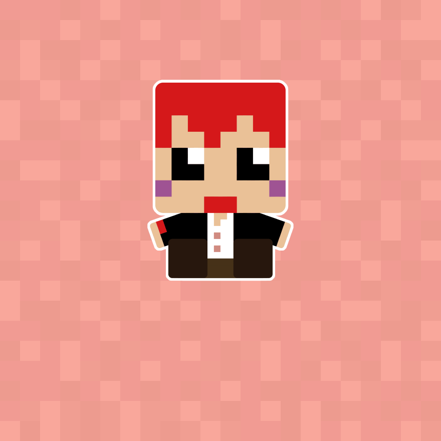赤髪のとものマインクラフトスキンのぬいぐるみ