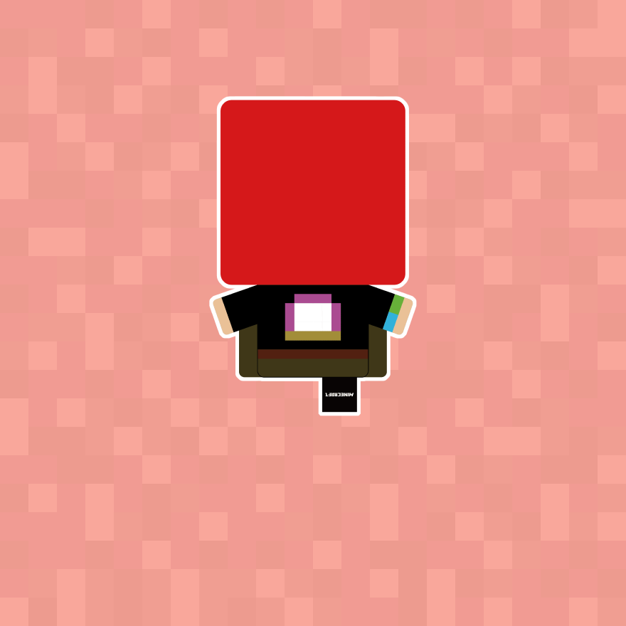 赤髪のとものマインクラフトスキンのぬいぐるみ